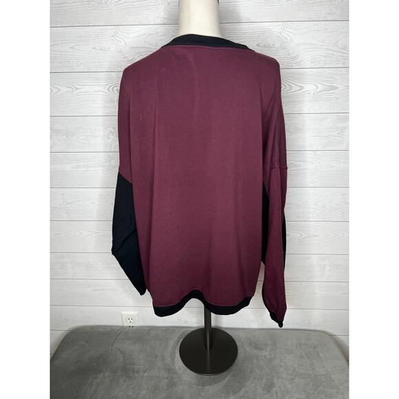 Torrid burgundy/black Cozy Fleece oversized Tunic Sweatshirt Size 1(1X) 14-16 - Picture 3 of 9